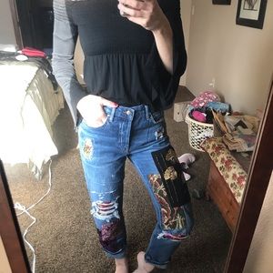 Free people patchwork jeans